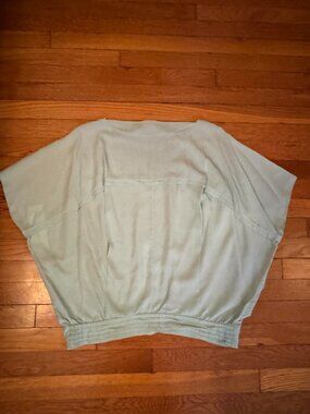 Silk Blouse, baby blue color with pleated detail, Diane Von Furstenberg